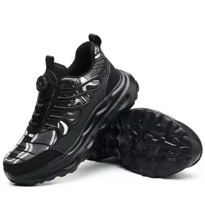 কেনা Black BOA Rotating Button Work Shoes Flying Knit TPU Safety Shoes Kevlar Anti-stab EVA Sole Work Shoes online manufacture