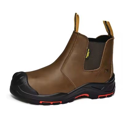 কেনা OEM Brown Genuine Leather Work Shoes Insulation Safety Shoes Kevlar Safety Boots Security Work Booots Pu+rubber Sole online manufacture