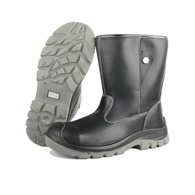 কেনা OEM কালো উচ্চ শীর্ষ মাইক্রোফাইবার চামড়ার নিরাপত্তা কাজের বুট, EN-মান স্টিল টো এবং পাংচার প্রতিরোধী মিডসোলের সাথে online manufacture