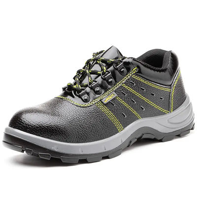 শিল্প নির্মাণ নিরাপত্তা জুতা কালো চামড়া জুতা পুরুষদের জন্য