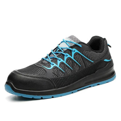 শিল্পের জন্য আরামদায়ক নিরাপত্তা জুতা শ্বাস প্রশ্বাসের হালকা ওজন বহিরঙ্গন জুতা কালো